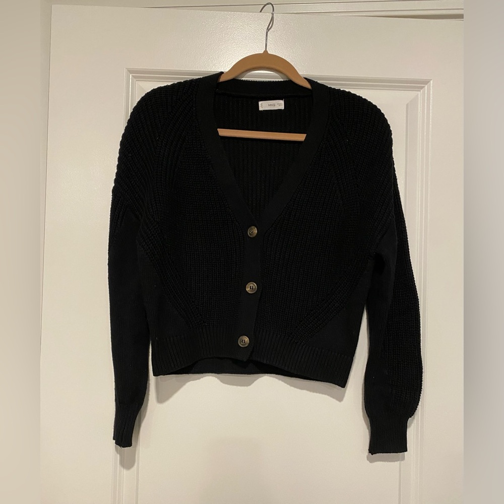 SALE Mango Black Knit Cardigan Sweater